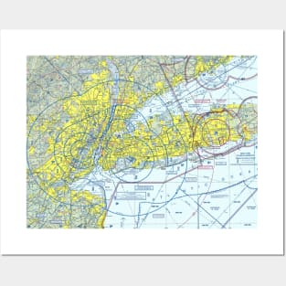 New York City Airspace - NYC, JFK, EWR, LGA, TEB - Aviation Map Posters and Art